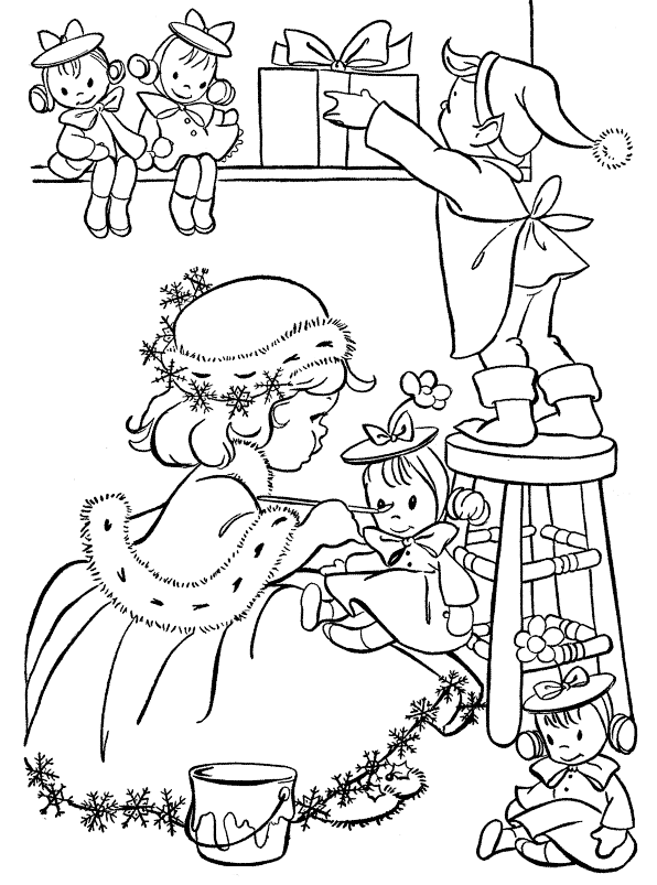 Coloring page   Packing toys
