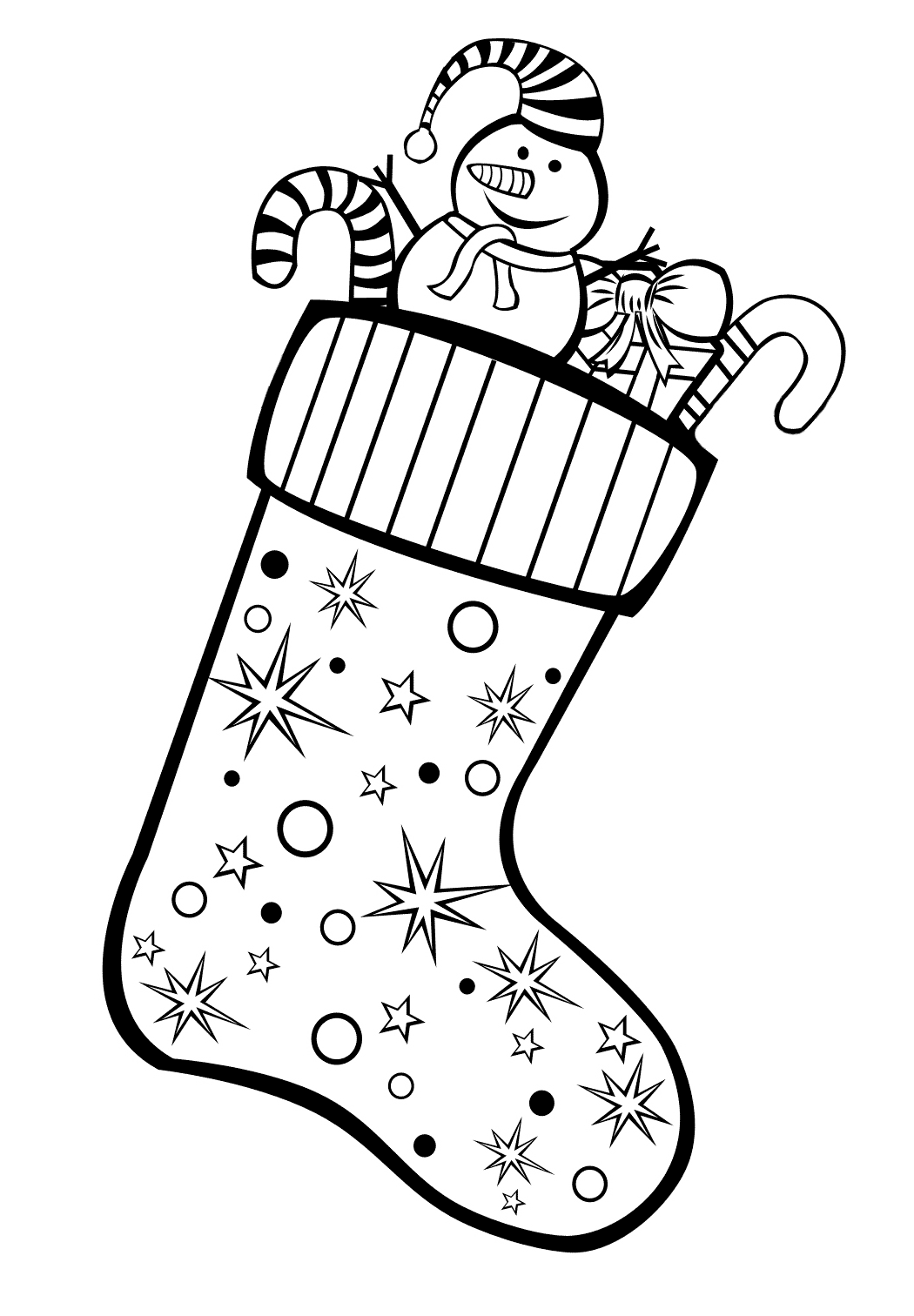 Coloring page Stocking full of gifts