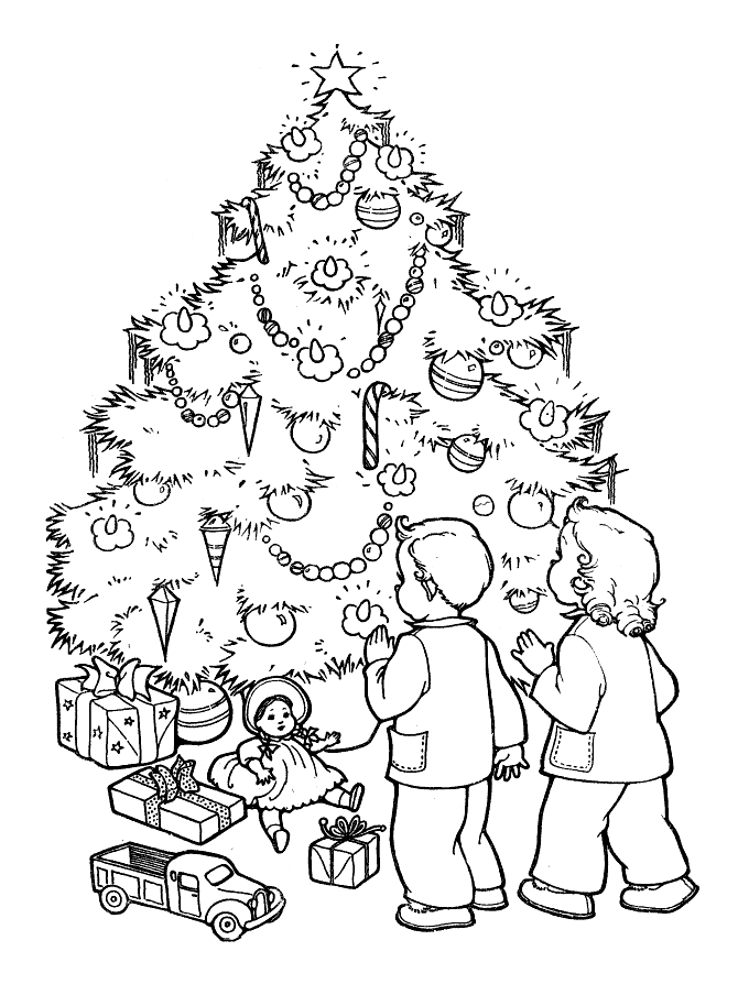 Download Coloring page - Amazing Christmas tree
