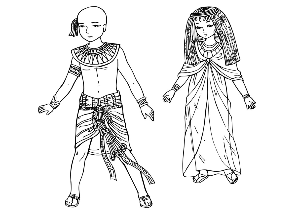 Coloring Page Children Of Ancient Egypt