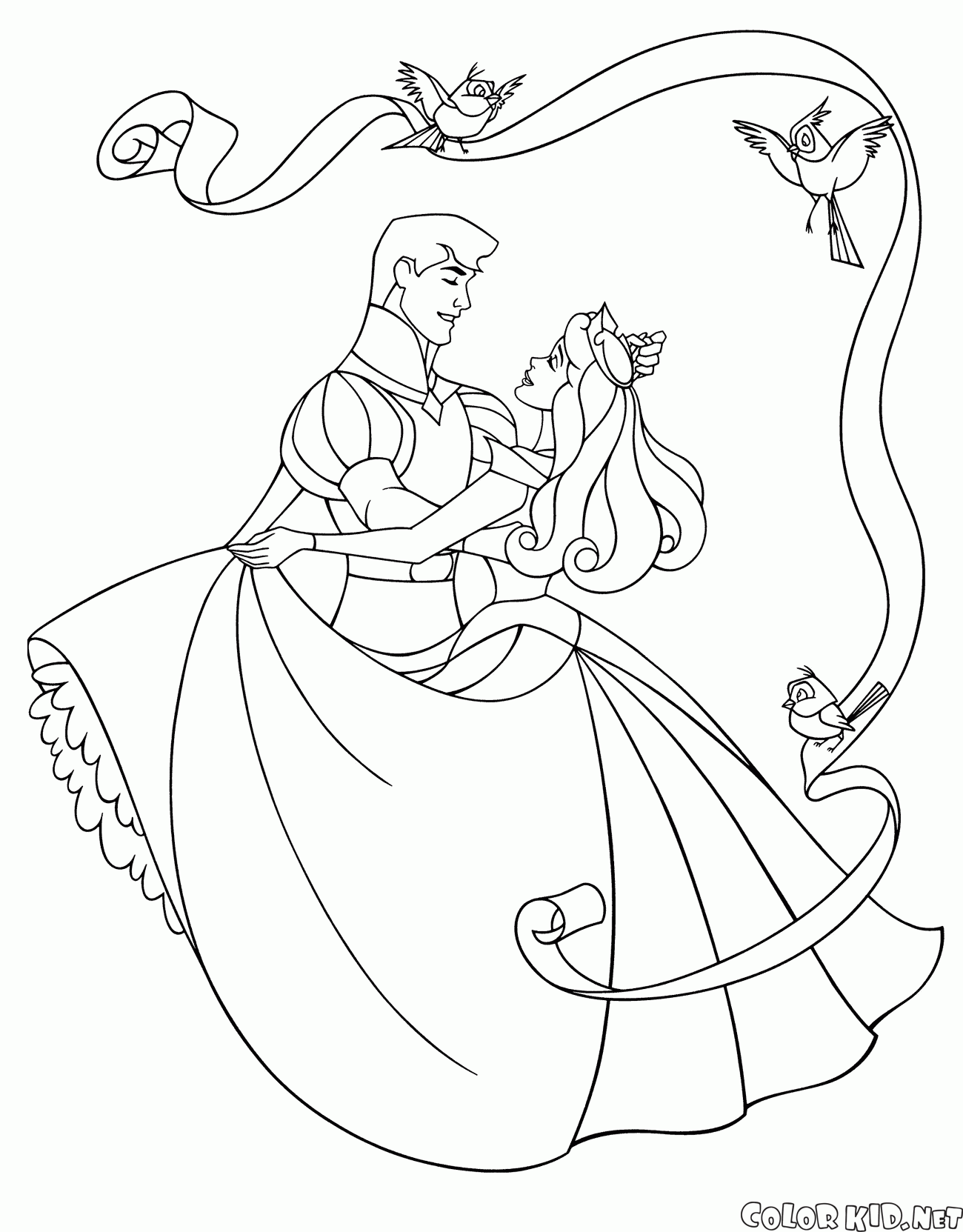 Coloring page   Auroras and Phillis Wedding