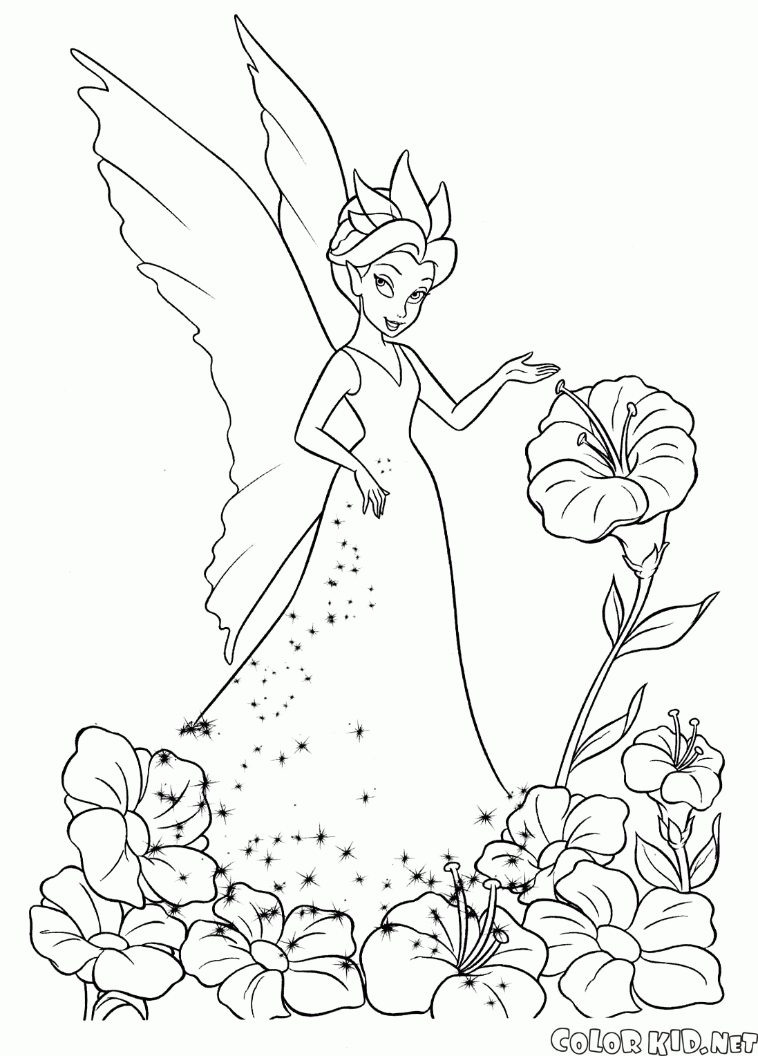 Fairy near a flower