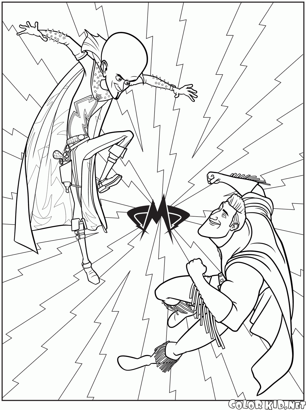 megamind coloring page hard