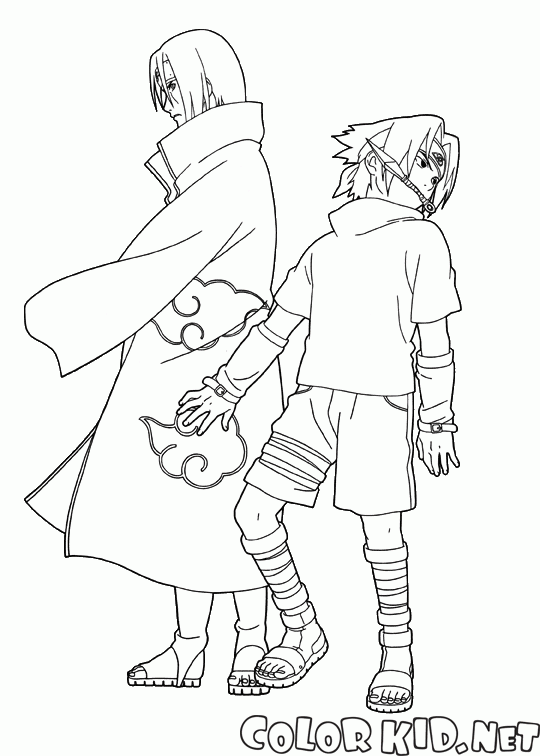 Coloring Page Sasuke And Itachi