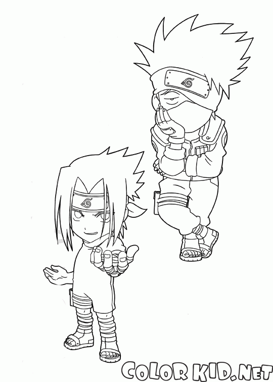 coloring page kakashi and sakura