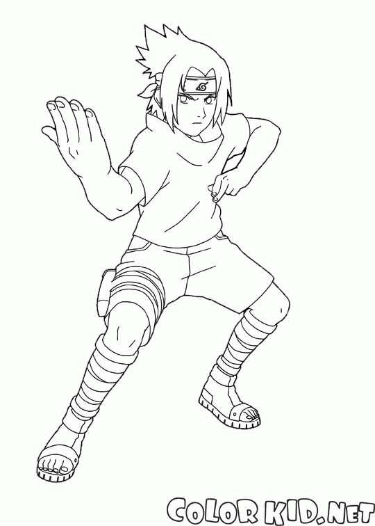 Coloring page - Uchiha Sasuke