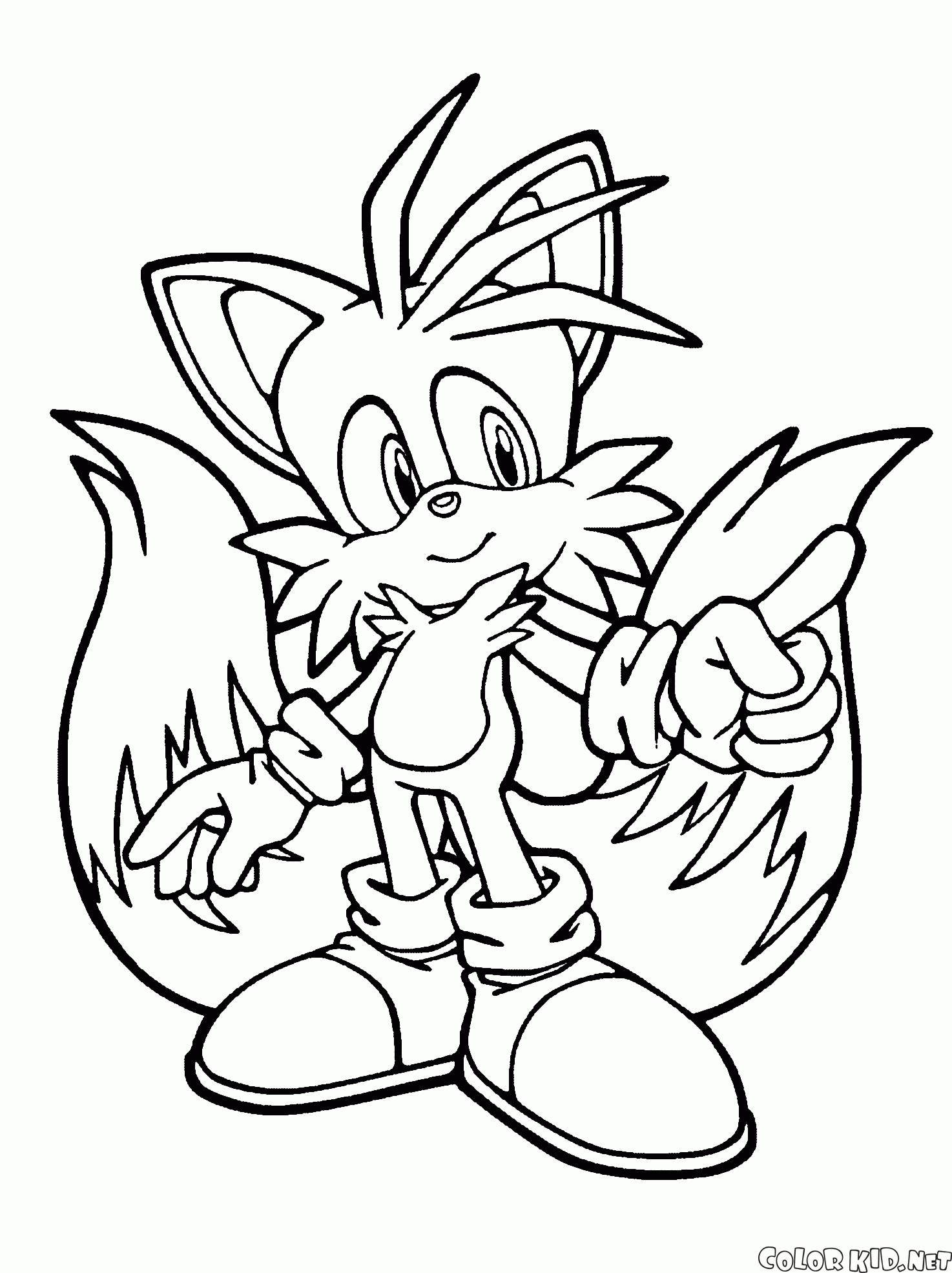 Coloring Page Miles Tails Prower