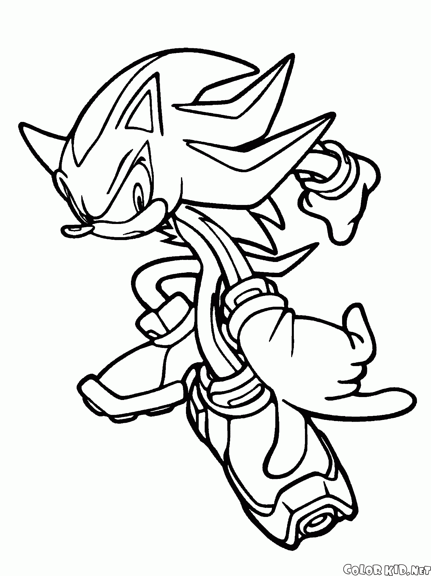 Sonic Shadow coloring page to print 