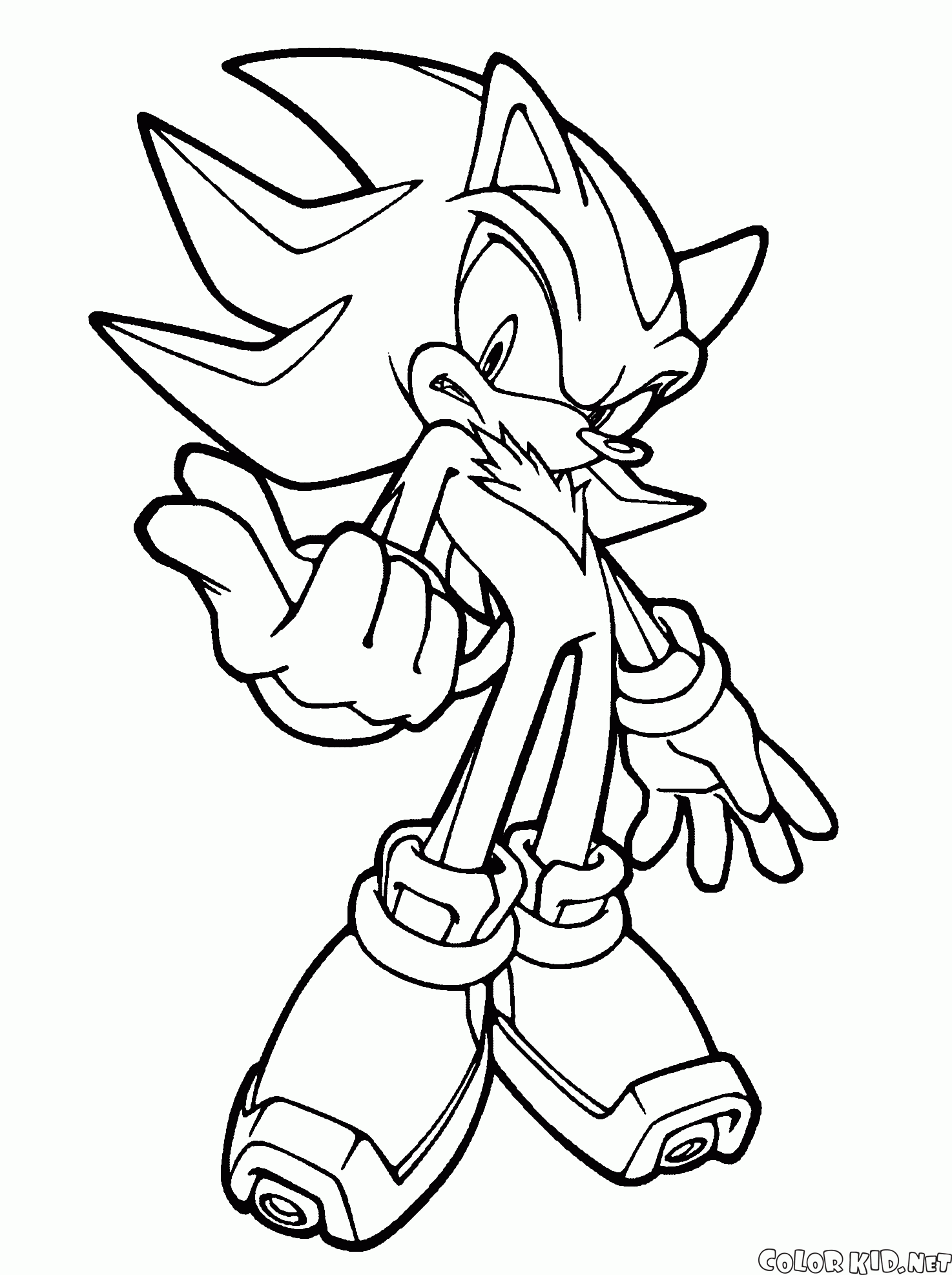 Sonic Shadow coloring page to print 