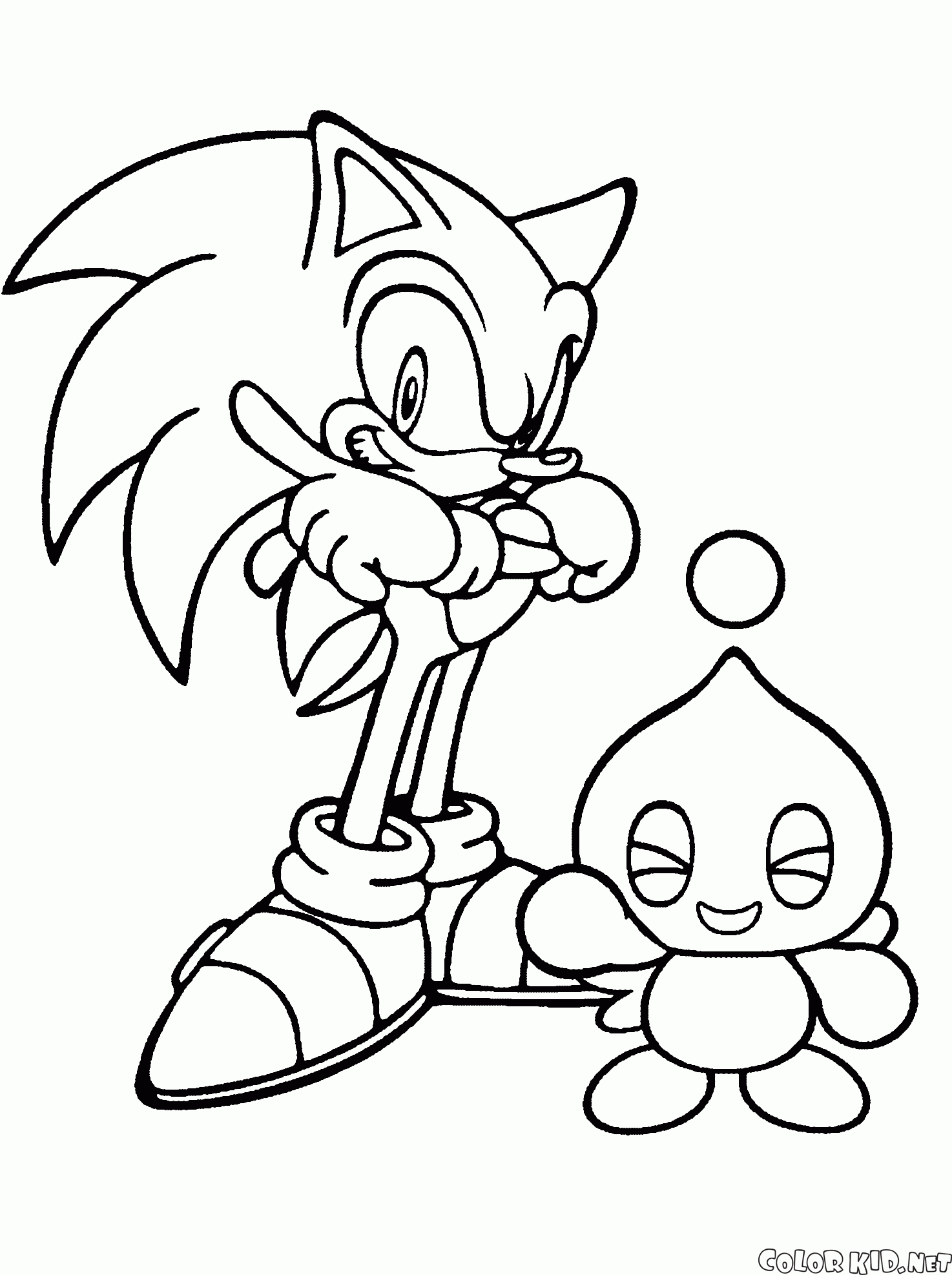 Coloring page   Sonic X and Cheese the Chao