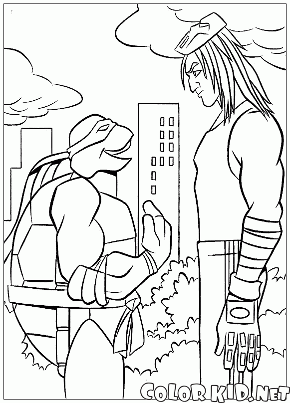 Ninja Turtles and athlete