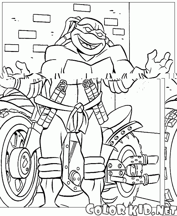 Michelangelo and motorcycle