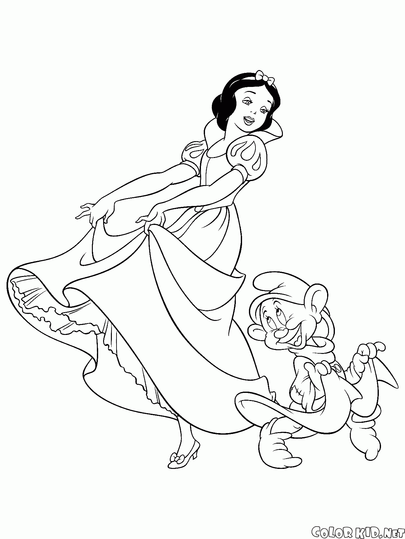 Snow White dances with a Dwarf