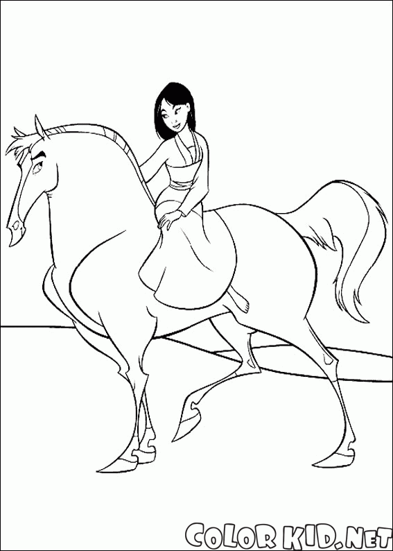 Mulan on a horse