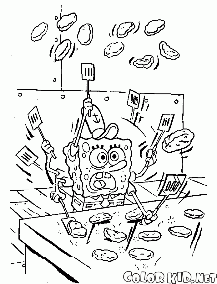 SpongeBob at the stove