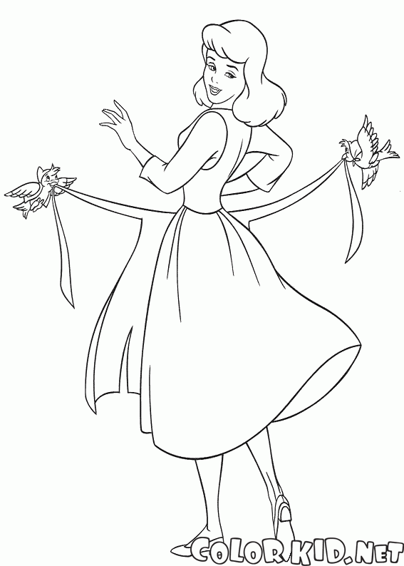Cinderella puts on an apron