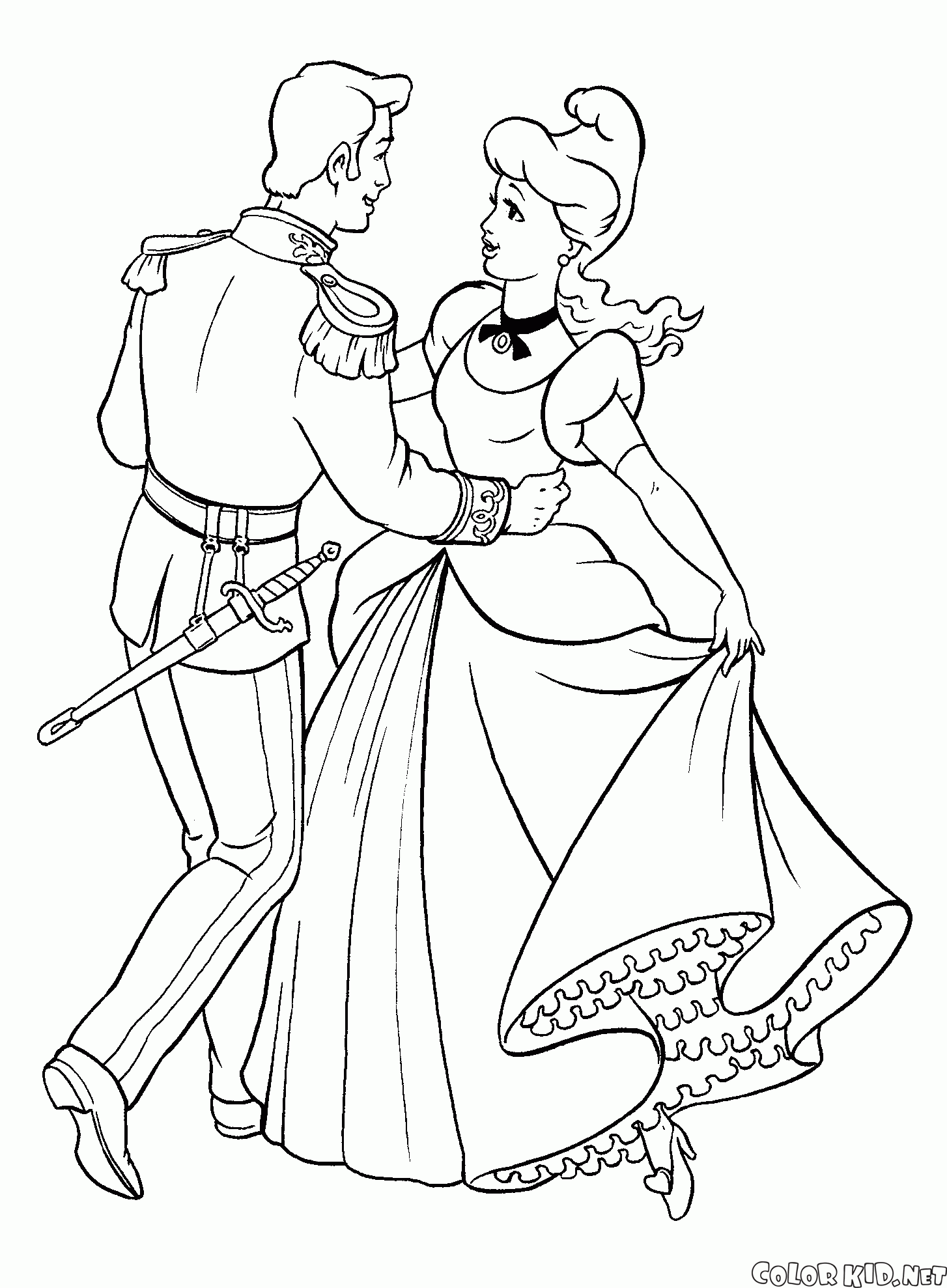 Cinderella and the Prince at the dance