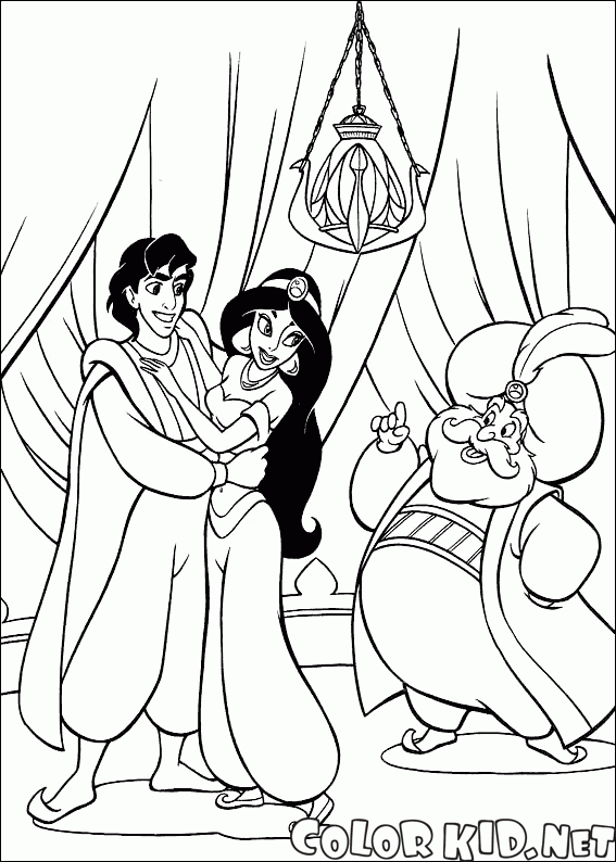 Jasmine, Aladdin and the Sultan