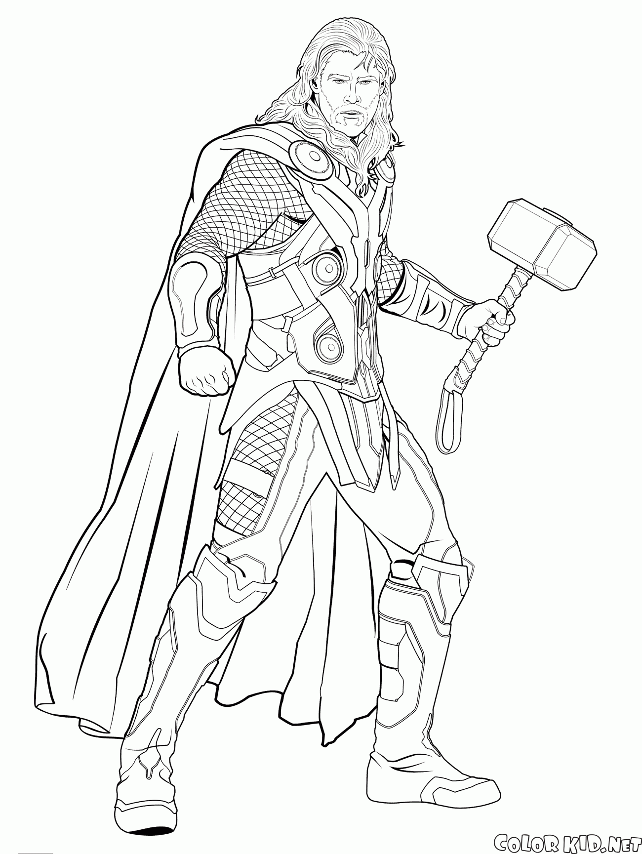 Download Coloring page - Thor - Lord of lightning