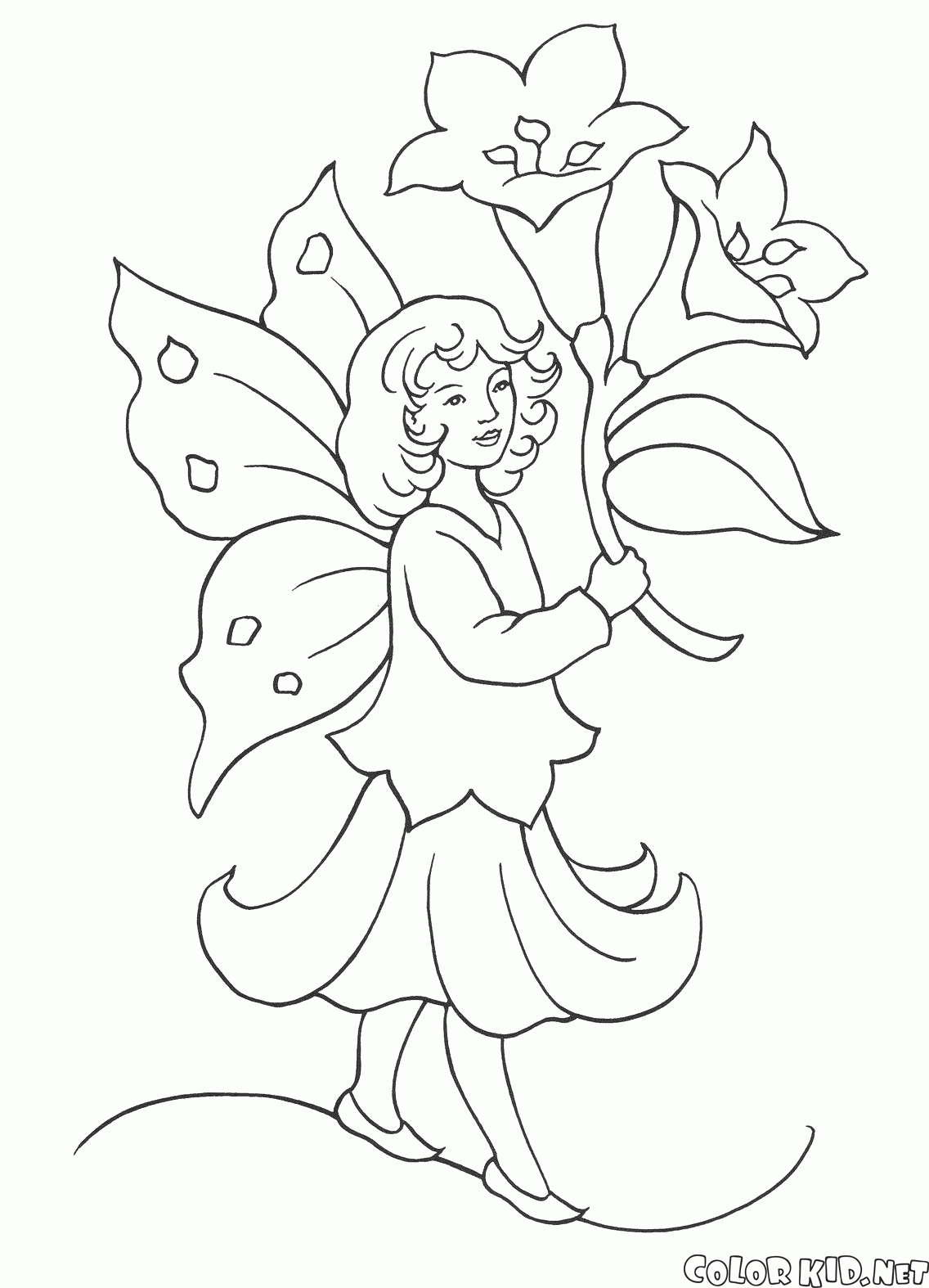 Fairy and lilies
