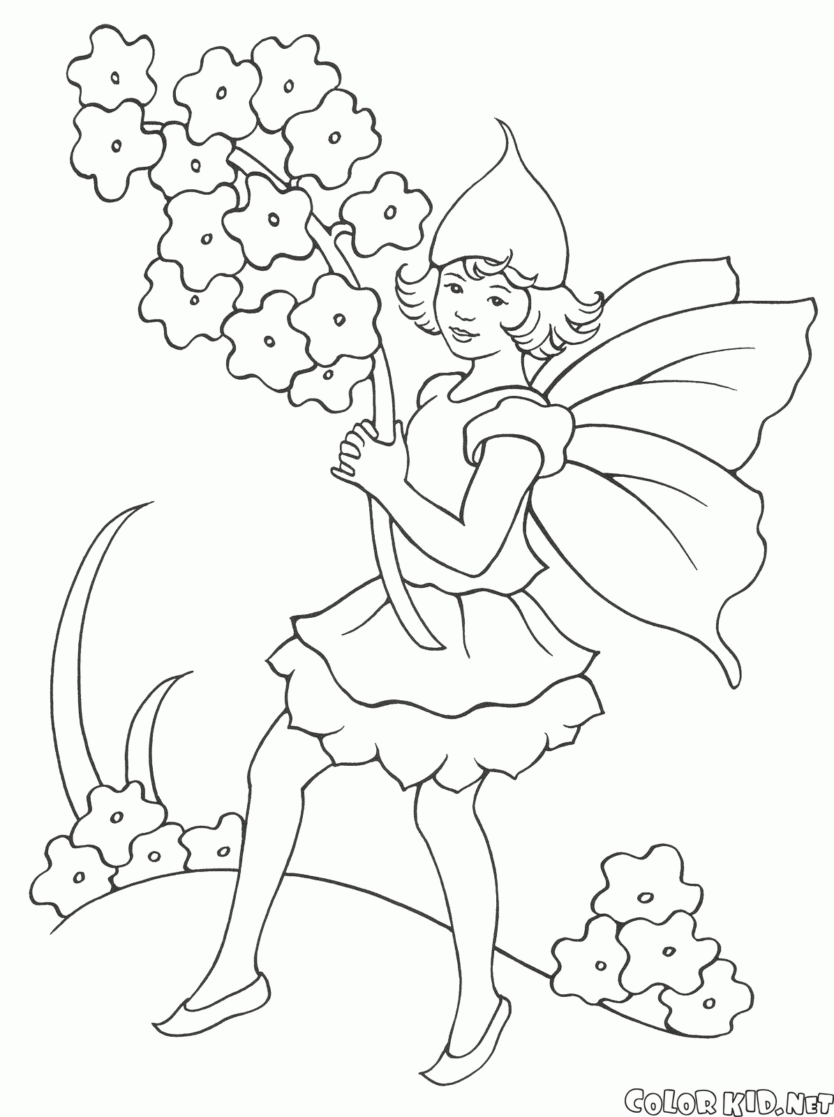 Elf girl with a bouquet