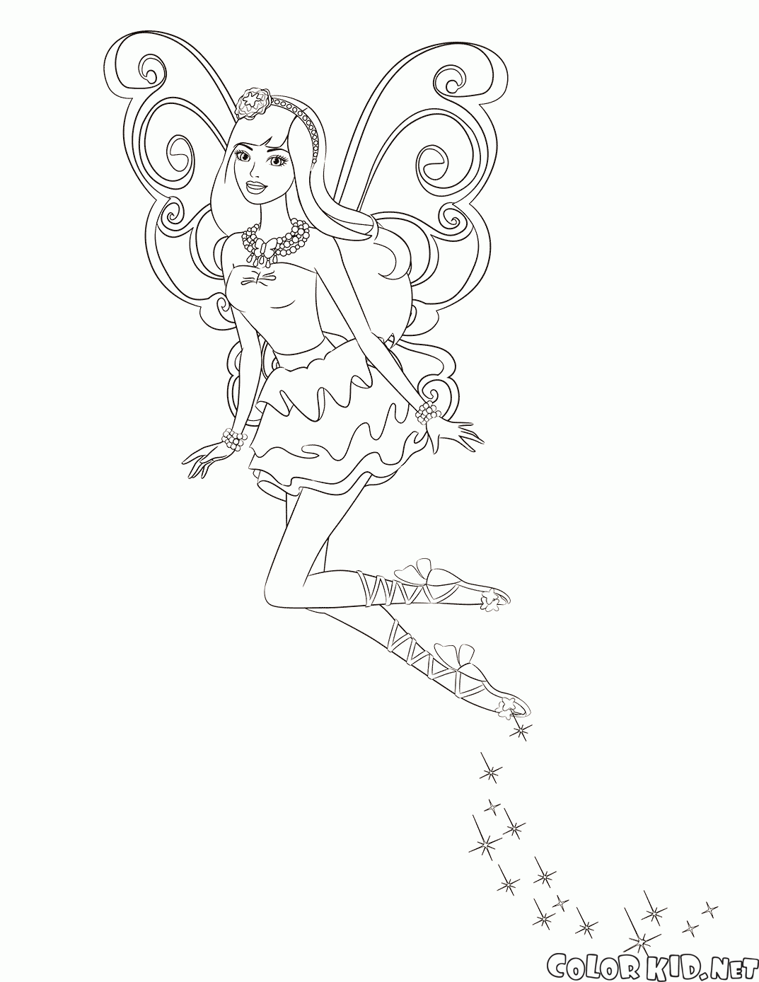Coloring page   Magic Fairy Barbie