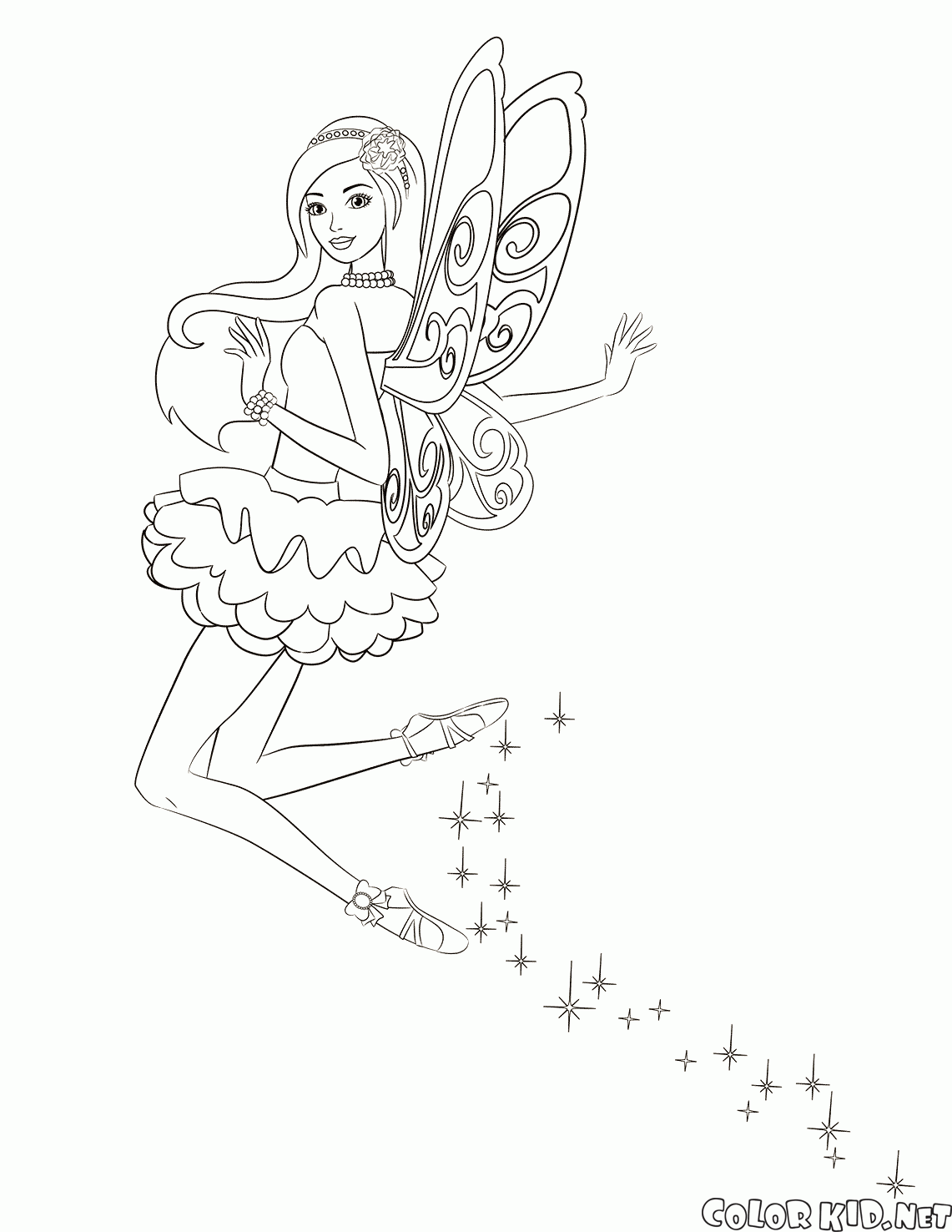 Coloring page   Fairy Barbie