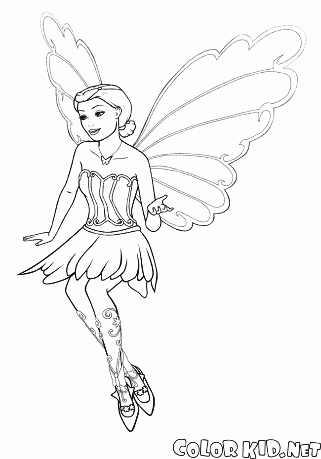 Fairy butterfly in flight
