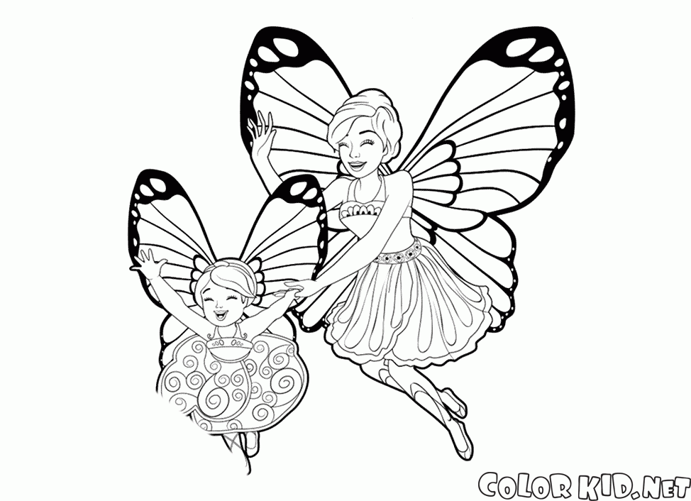 Gambar Coloring Page Barbie Mariposa Ball Fairy Barbies Play Butterfly ...