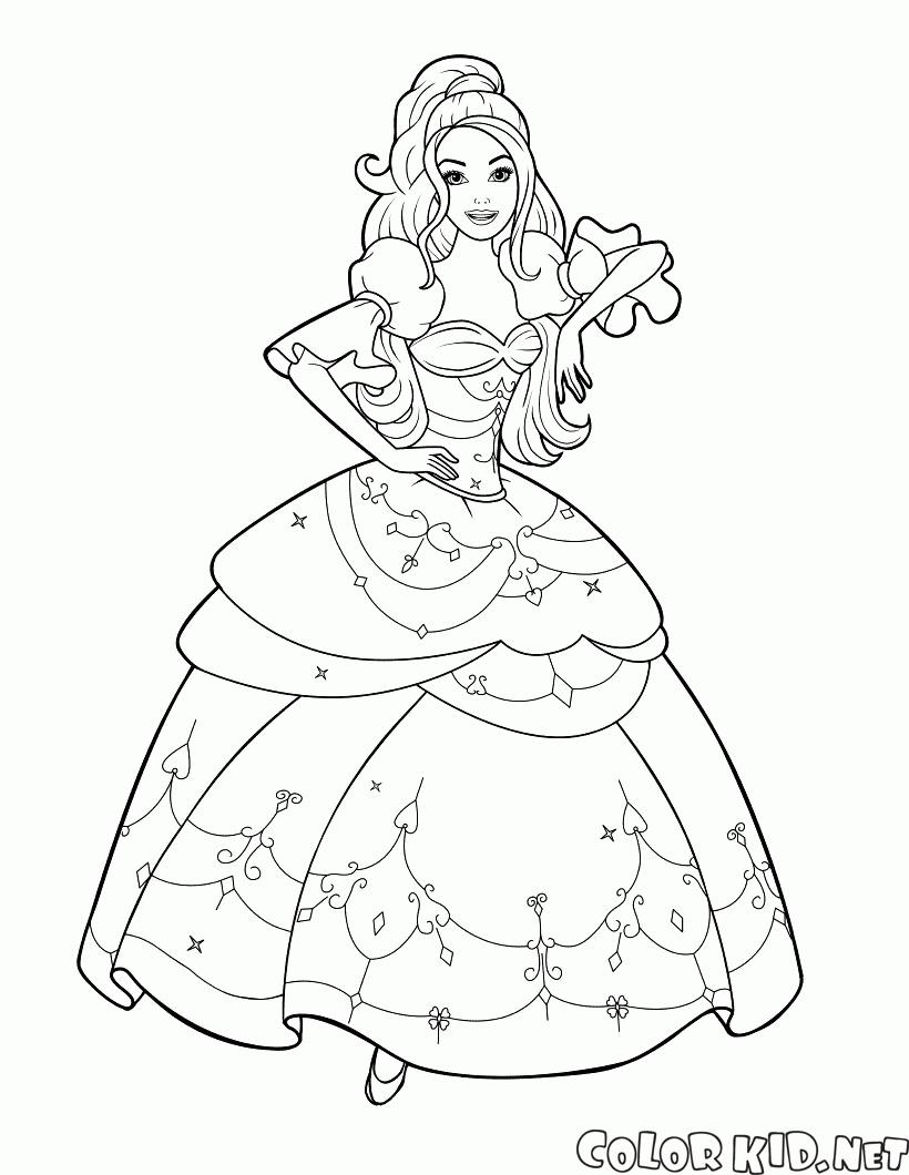 Gambar Coloring Page Barbies Ball Gown Pages Gowns di Rebanas - Rebanas