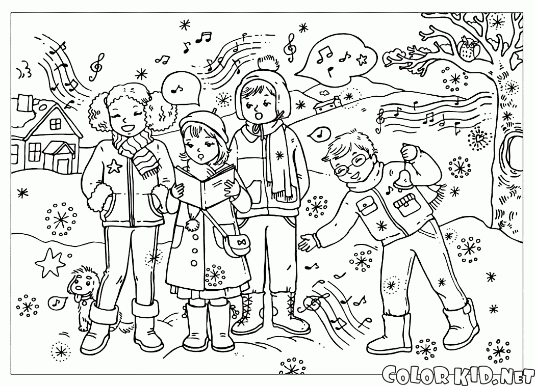 Children sing Christmas carols