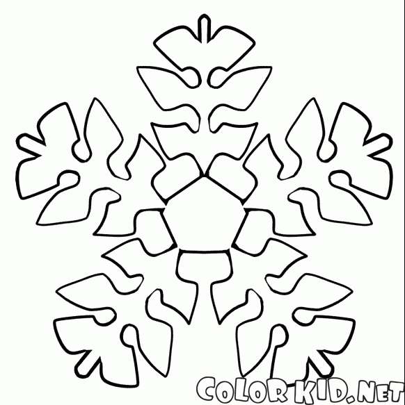 Snowflake in the form of foliage