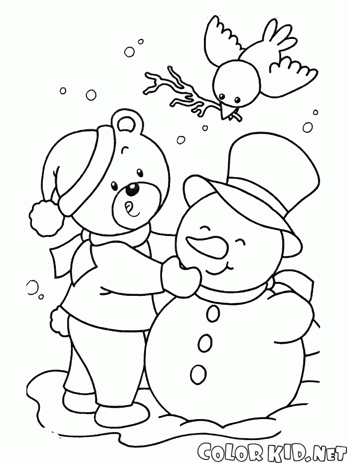 Bear and snowman