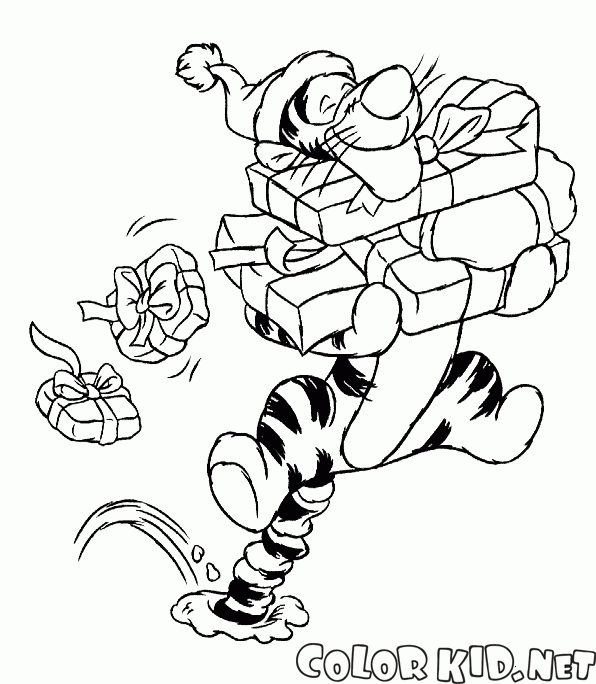 Tiger and gifts