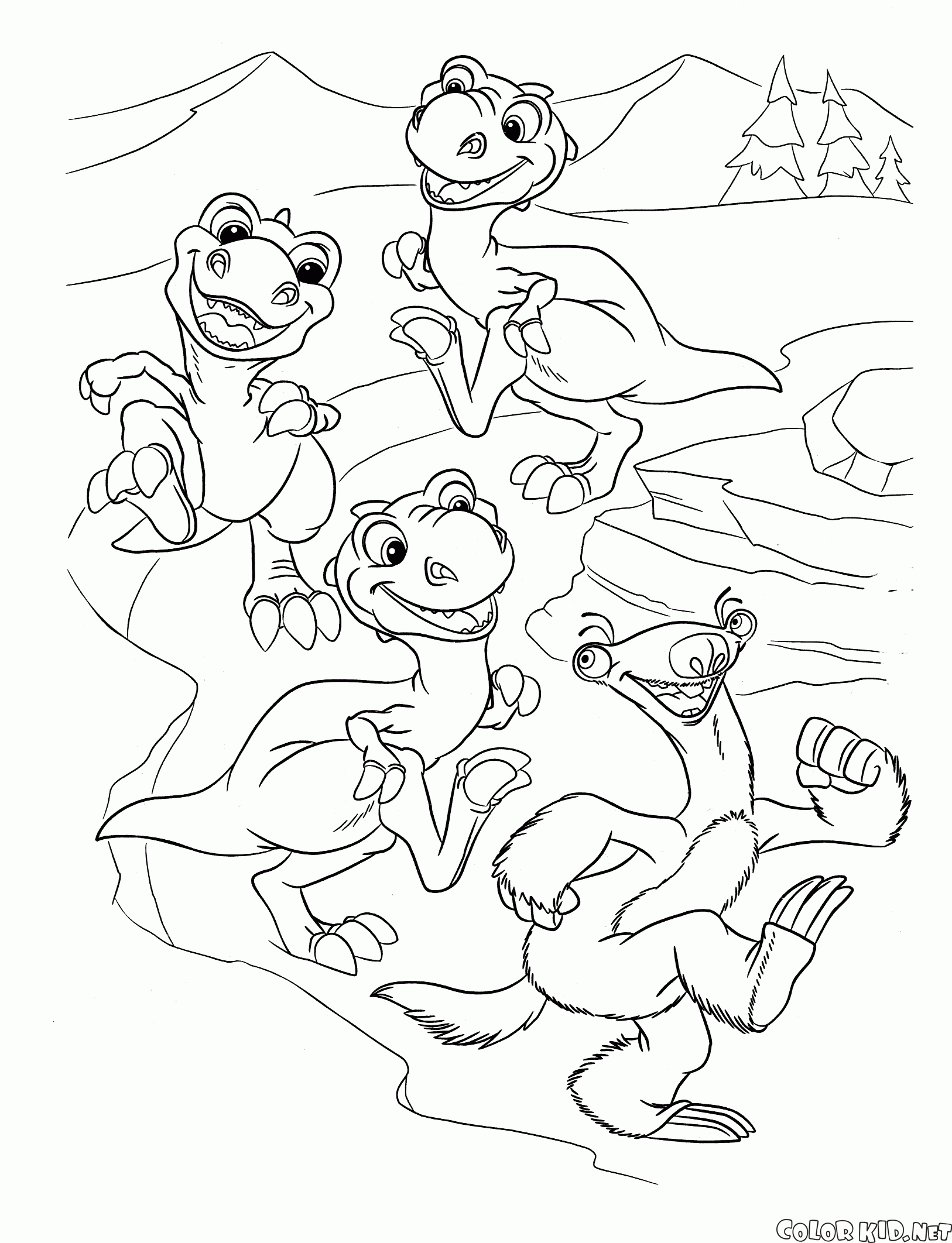 Coloring Page Ice Age Dawn Of The Dinosaurs