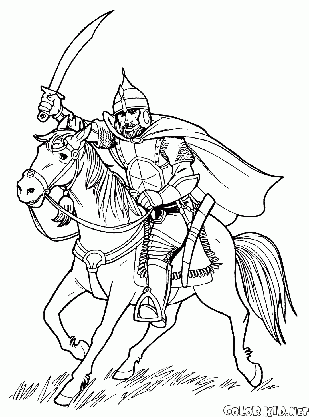 Coloring page - Wars, knights, and soldiers