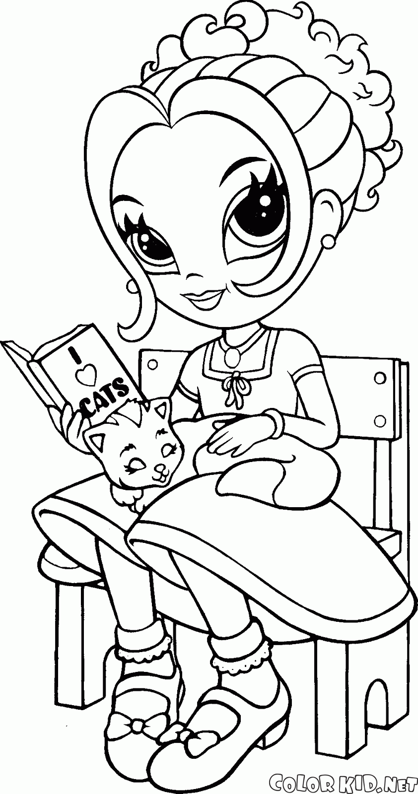 coloring page lisa frank glamour girl