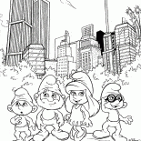 Smurfs in a big town