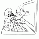 Brainy Smurf and Papa Smurf
