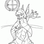 Tinkerbell sews clothes