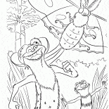 Buck and a butterfly