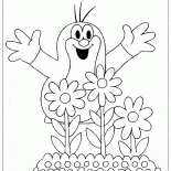 Mole and flowers