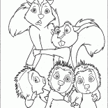 Skunk, squirrel and porcupine