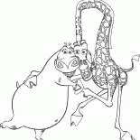 Gloria and cute giraffe