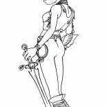 Selenia with a sword