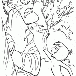 Mowgli with fire
