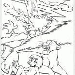Lightning hits the tree
