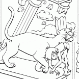 Bagheera helps Mowgli
