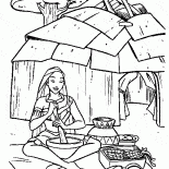 Pocahontas is cooking