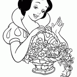 Snow White with a basket of flowers